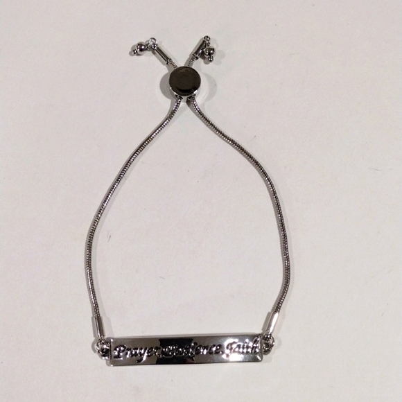 Prayer Love Faith Silver Tone Bracelet – Adjustable Bolo Jewelry for Inspiration - Picture 4 of 8